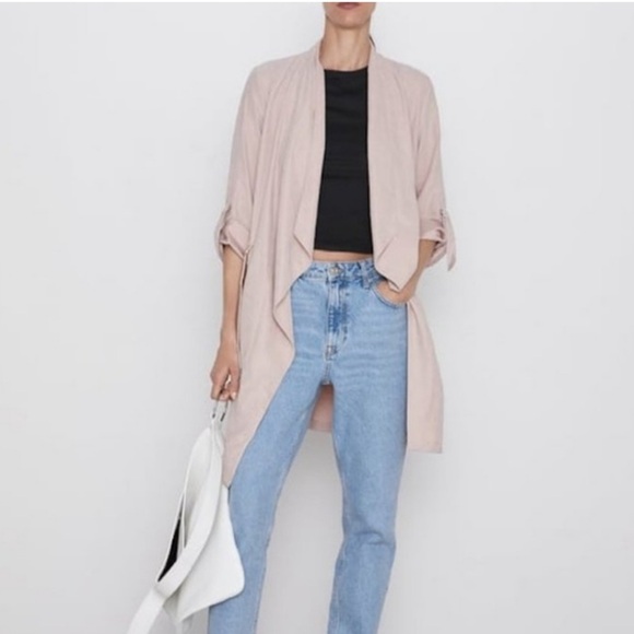 Zara| Waterfall Duster Jacket Size Medium - Picture 3 of 12